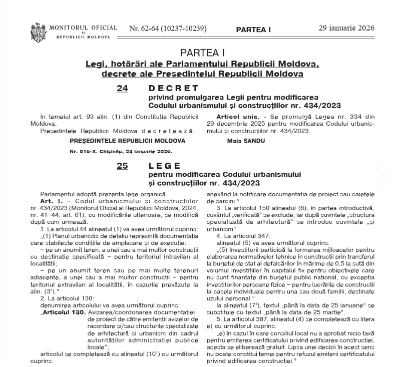 Termenul-limită de înregistrare cadastrală a caselor individuale de locuit a fost extins cu doi ani